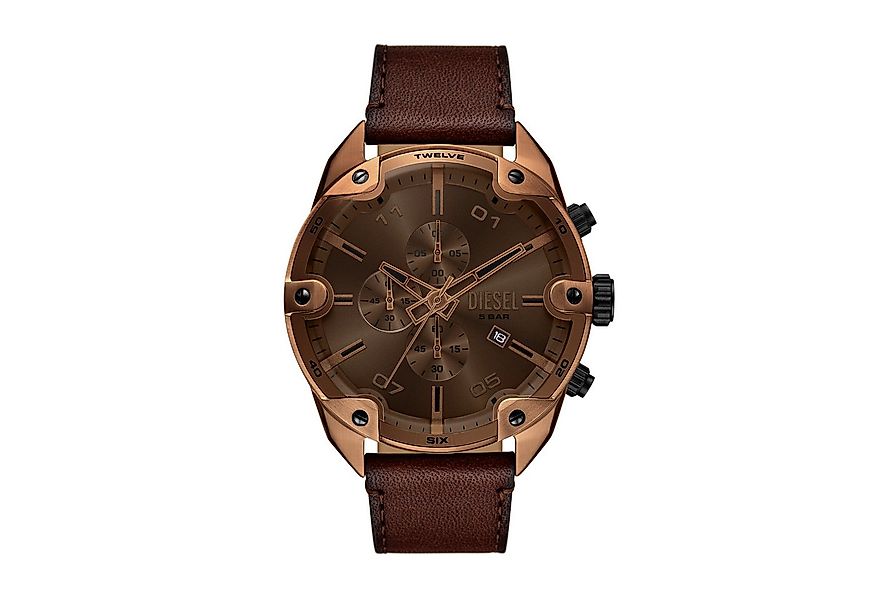 Diesel Chronograph SPIKED DZ4698, Quarzuhr, Armbanduhr, Herrenuhr, Lederarm günstig online kaufen