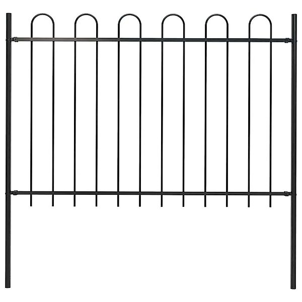 vidaXL Gartenzaun mit Rundbogen Stahl 181 x 120 cm Schwarz 144931 günstig online kaufen