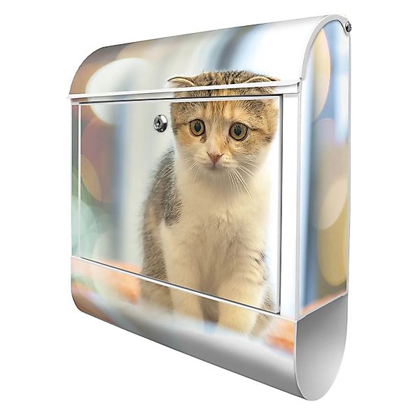 Banjado Design Briefkasten Weiß Pulverbeschichtet 39x47x14cm 2 Schlüssel Mi günstig online kaufen