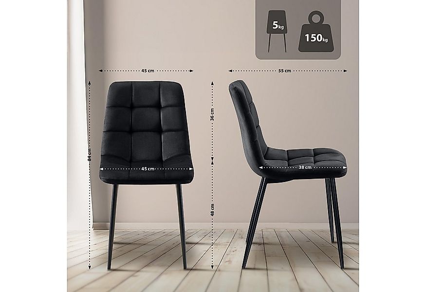 CLP Esszimmerstuhl Antibes (1er, 1 St), Polsterung mit Samt-Bezug, Metallge günstig online kaufen