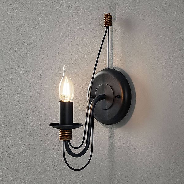 Wandlampe Filo, blauschwarz, Metall, 34 cm hoch, E14 günstig online kaufen