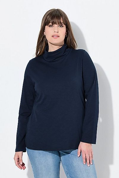 Ulla Popken T-Shirt Shirt Rollkragen Slim Langarm Biobaumwolle günstig online kaufen