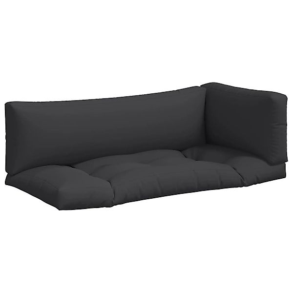 vidaXL Sitzauflage Palettenkissen 3-tlg. Schwarz Stoff, günstig online kaufen