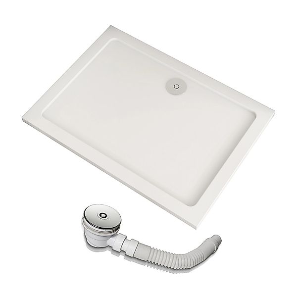 AICA 90x76x3cm Duschwanne mit Ablaufgarnitur Rechteck Duschtasse Kunststein günstig online kaufen