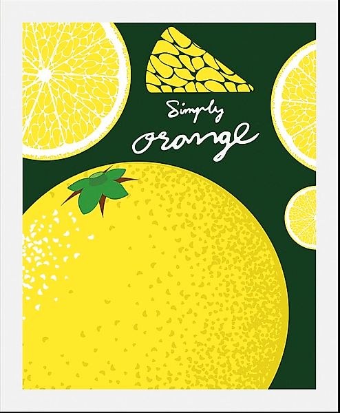 queence Bild »Simple Orange«, Obst-Obst Bilder-Kunst-Abstrakt-Essen-Lebensm günstig online kaufen
