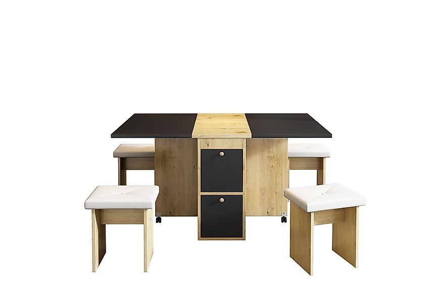 KLAM HOME Essgruppe Esstisch-Set Klappbarer Tisch 120*80*75cm, (1 Esstisch günstig online kaufen