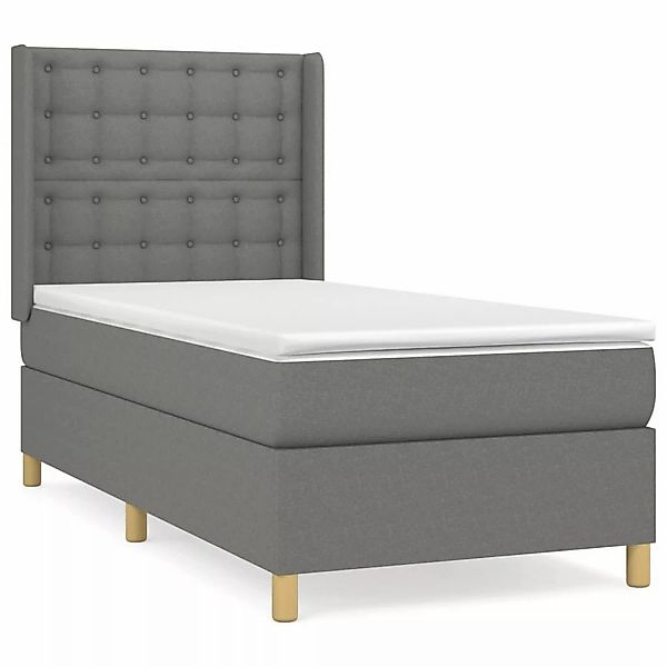 vidaXL Boxspringbett mit Matratze Dunkelgrau 90x200 cm Stoff1359059 günstig online kaufen