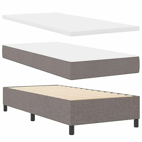 vidaXL Boxspringbett Taupe 100 x 200 cm Stoff & Holzwerkstoff 3344125 günstig online kaufen