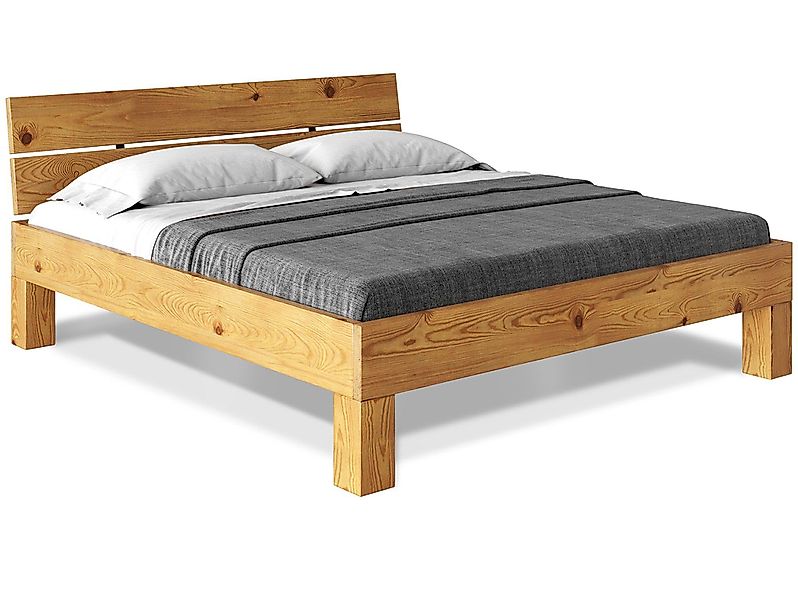 Moebel-Eins Massivholzbett, CURBY 4-Fuß-Bett mit Kopfteil, günstig online kaufen