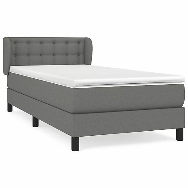 vidaXL Boxspringbett mit Matratze Dunkelgrau 100x200 cm Stoff1378986 günstig online kaufen