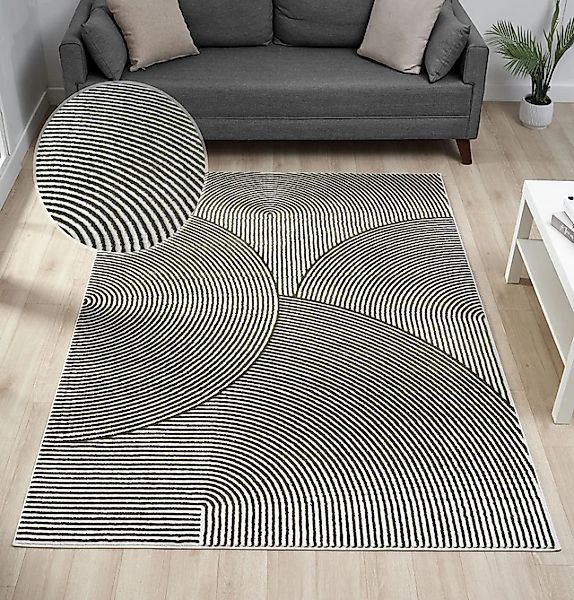 OTTO home Teppich »Bentori, Hoch-Tief-Struktur, Scandi« rechteckig 11 mm Hö günstig online kaufen