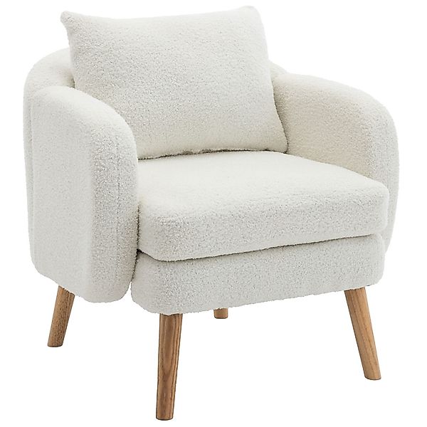 autolock Sessel Teddy-Samt-Sessel Massivholz-Beinstuhl einzelner Sofa-Sesse günstig online kaufen