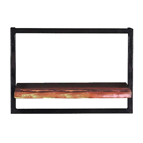 Wohnzimmerregal aus Recyclingholz und Metall Wandmontage günstig online kaufen
