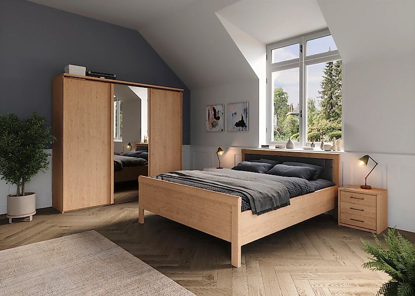 priess Einzelbett "Arnsberg" Komforthöhe mit gepolstertem Kopfteil günstig online kaufen