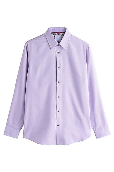Next Langarmhemd Langärmeliges Regular Fit Anzughemd mit Besatz (1-tlg) günstig online kaufen