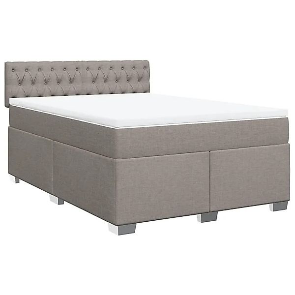 vidaXL Boxspringbett mit Matratze Taupe 140x190 cm Stoff 3288194 günstig online kaufen