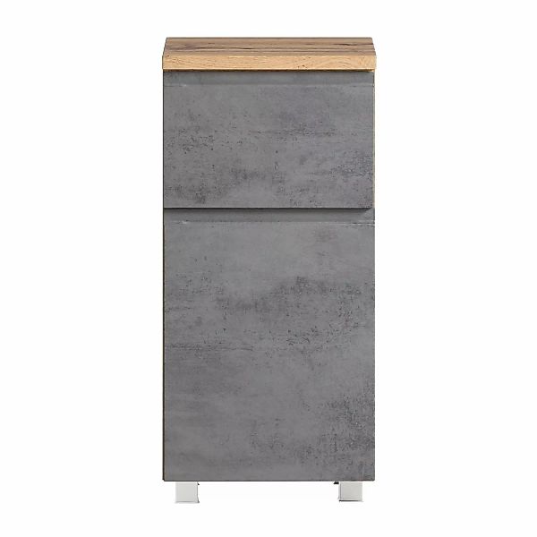 Held Möbel Unterschrank Ancona 40 cm Betongrau-Wotaneiche günstig online kaufen