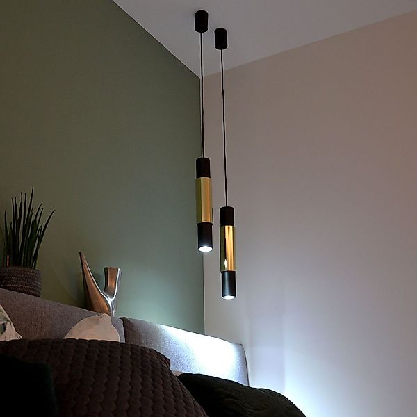 s.luce Pendelleuchte Hängelampe Crutch Zylinderform Schwarz günstig online kaufen