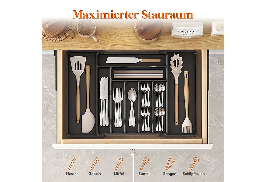 Lifewit Besteckeinsatz Verstellbarer Besteckhalter Kunststoff Besteckstände günstig online kaufen