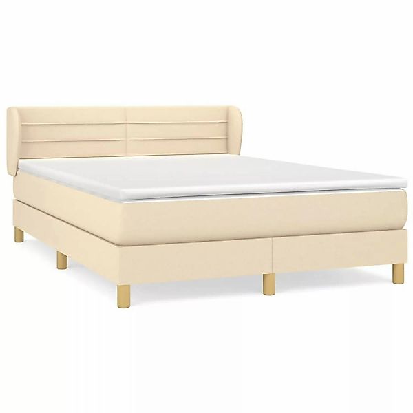 vidaXL Boxspringbett mit Matratze Creme 140x200 cm Stoff1372071 günstig online kaufen