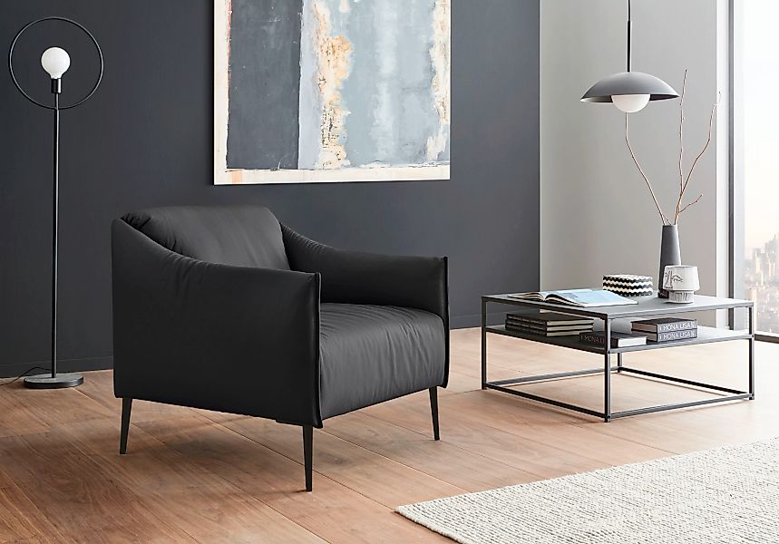 W.SCHILLIG Cocktailsessel "sally", mit Metallfüßen in Schwarz pulverbeschic günstig online kaufen