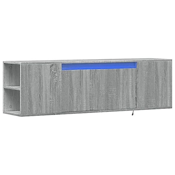 vidaXL TV-Wand TV-Wandschrank mit LED-Beleuchtung Grau günstig online kaufen
