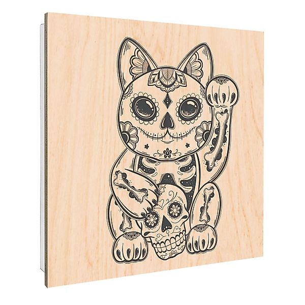 Banjado Schlüsselkasten mit Holzfront 30x30cm Weiß Scharnier Links 50 Haken günstig online kaufen