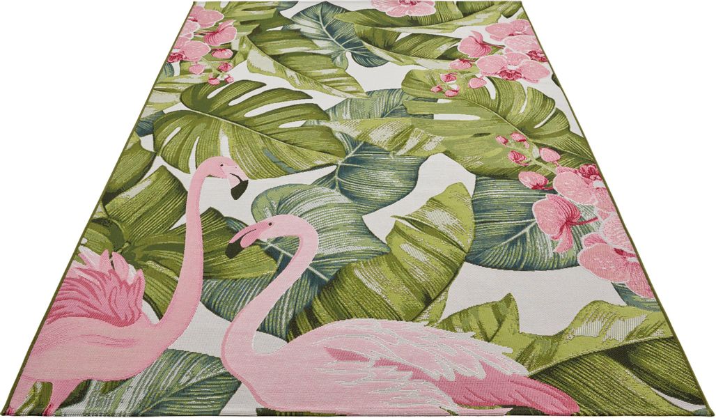 HANSE Home Outdoorteppich "Tropical Flamingo" rechteckig 3 mm Höhe In-& Out günstig online kaufen
