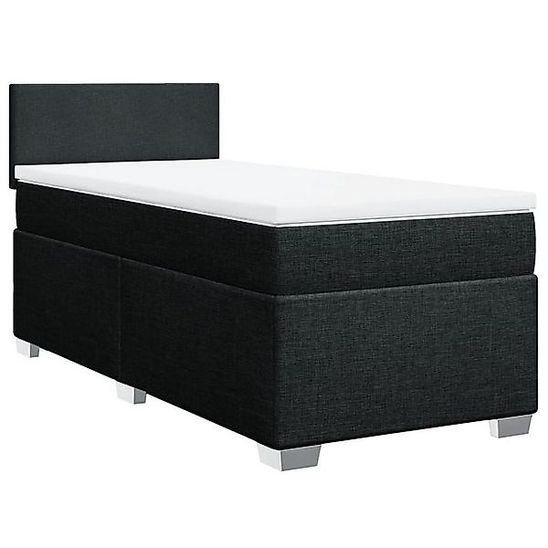 vidaXL Boxspringbett Boxspringbett mit Matratze Schwarz 90x200 cm Stoff Bet günstig online kaufen