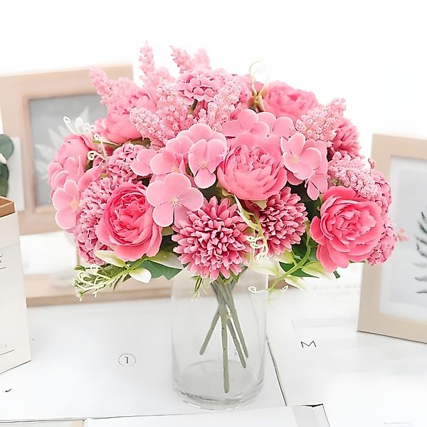 Kunstblumenstrauß Kunstblumenstrauß aus Seidenblumen – Kunstrosen, günstig online kaufen