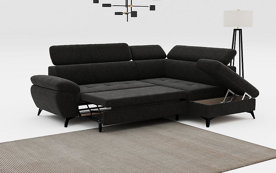 COTTA Ecksofa Hudson L-Form, mit Kopfteilverstellung, wahlweise mit Bettfun günstig online kaufen