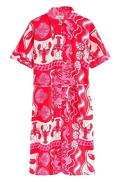 Next Midikleid Kurzärmeliges Midikleid mit Bindegürtel, Kurzgröße (1-tlg) günstig online kaufen