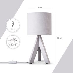 Paco Home Tischleuchte BAJO CANVAS UNI günstig online kaufen