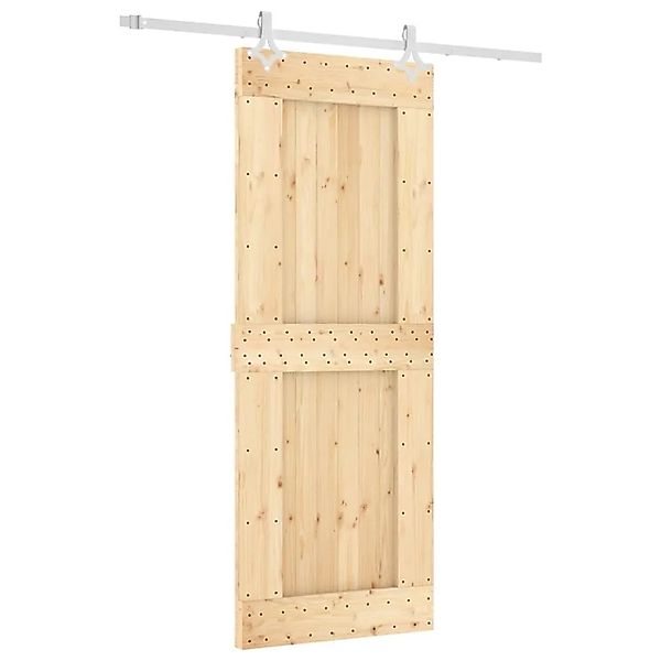 vidaXL Schiebetür mit Beschlag 80x210 cm Massivholz Kiefer 3203186 günstig online kaufen