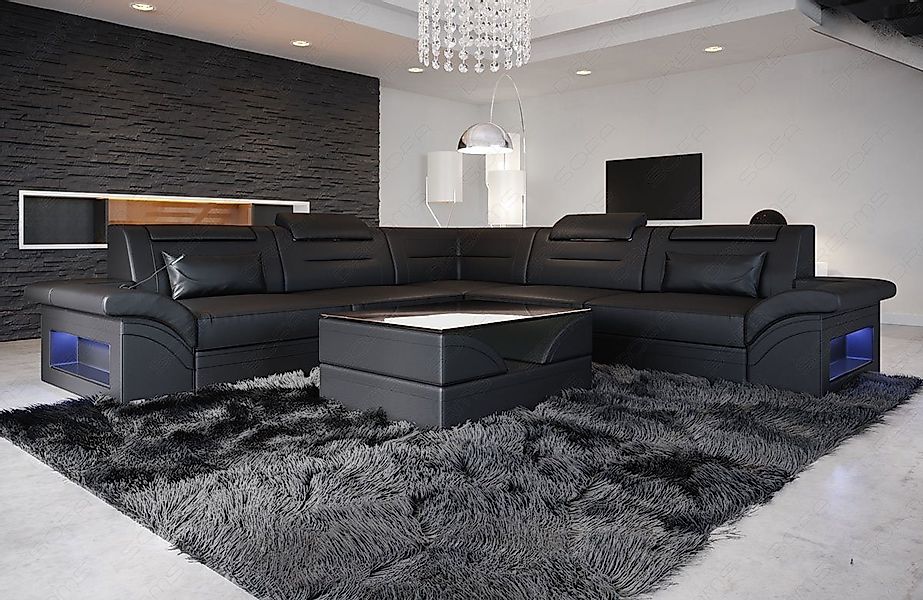 Sofa Dreams Ecksofa Sofa Leder Brianza L Form Ledersofa, Couch, mit LED, wa günstig online kaufen