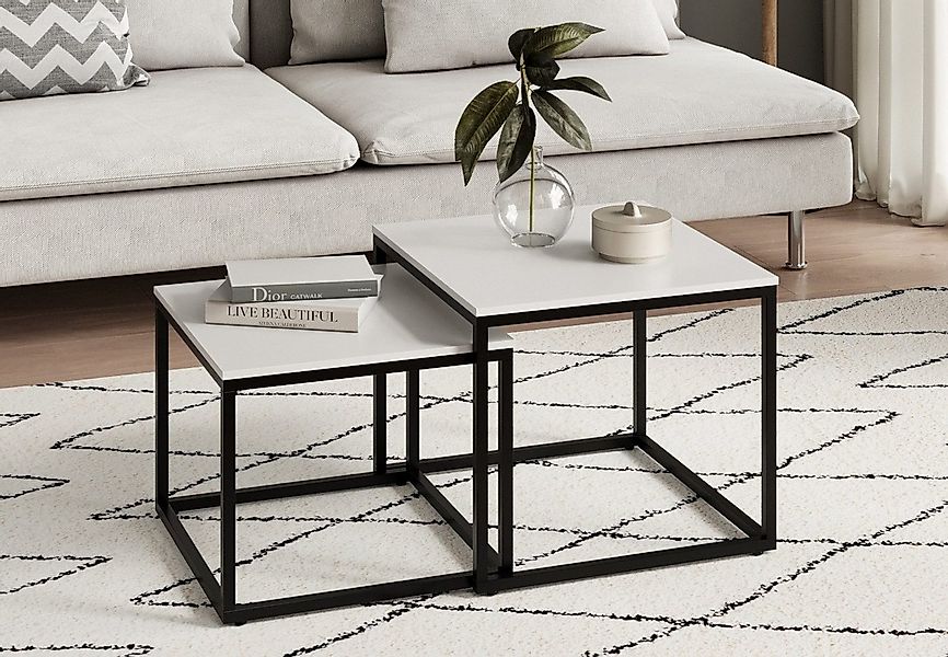 Home Collective Couchtisch Kleiner 2er Set aus Holz, Wohnzimmertisch Modern günstig online kaufen