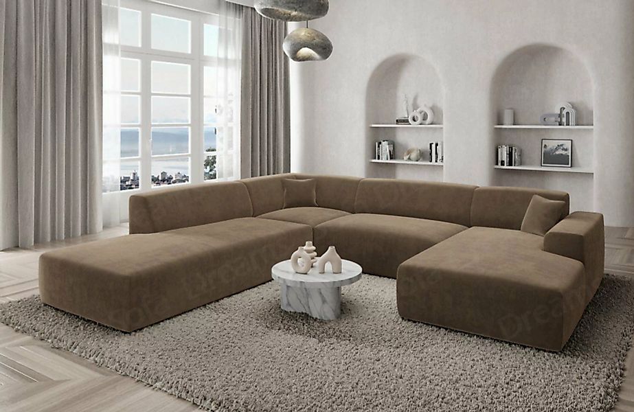 Sofa Dreams Wohnlandschaft Polster Designer Sofa Mallorca U Lounge Samtstof günstig online kaufen