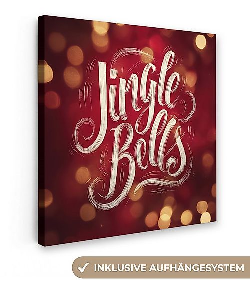 OneMillionCanvasses® Leinwandbild Jingle - Bells - Weihnachten - Rot, Fotod günstig online kaufen