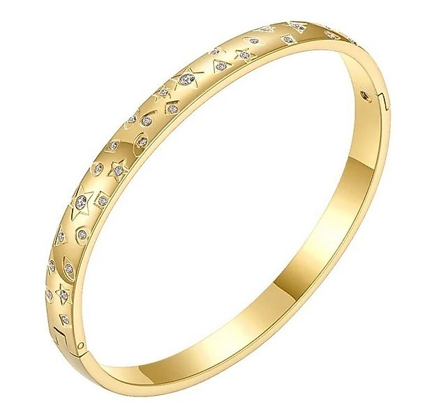 ROUGEMONT Armreif Massiver Edelstahl Armreif 18-19cm Gold Hypoallergen Wass günstig online kaufen