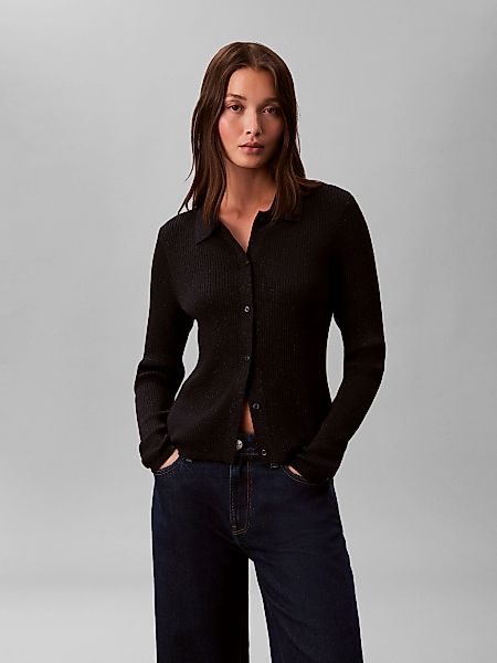 Calvin Klein Jeans Strickjacke Regular fit mit Glitzer und Rundhalsausschni günstig online kaufen