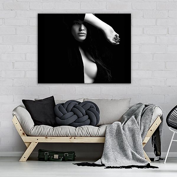 Wallarena Leinwandbild Frau Erotisch Schwarz Modern günstig online kaufen