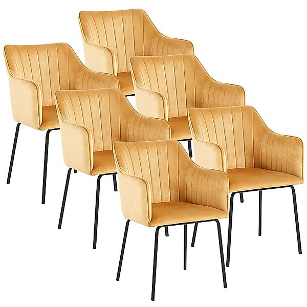ebuy24 Valia6 Esszimmerstuhl mit Armlehne Satz von 6 Stk Braun günstig online kaufen
