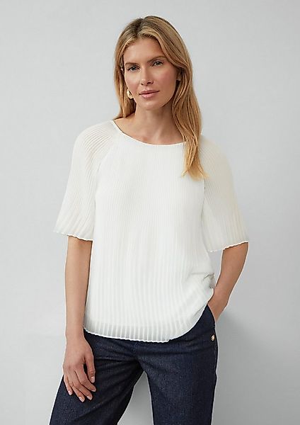 s.Oliver Kurzarmbluse Bluse Plissierte Chiffonbluse mit kurzen Ragalanärmel günstig online kaufen