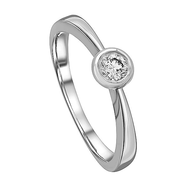 ONE ELEMENT Diamantring "0.15 ct Diamant Brillant Zarge Ring aus 750 Weißgo günstig online kaufen