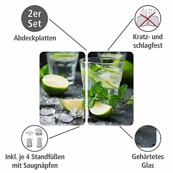 WENKO Herd-Abdeckplatte "Universal Modell Mojito", (Set, 2 tlg.), Herdabdec günstig online kaufen