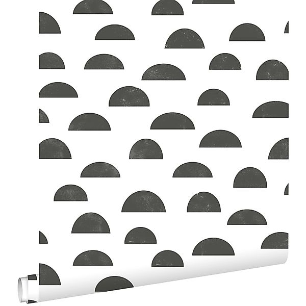 ESTAhome Tapete Grafisches Motiv Schwarz-Weiß 0,53 x 10,05 m 139067 günstig online kaufen