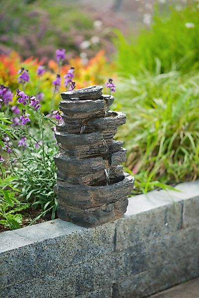 AcquaArte Gartenbrunnen "Wasserfall Wasserspiel MIRAS", Komplettset mit LED günstig online kaufen