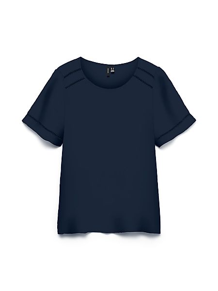 Vero Moda Shirtbluse "VMMENNY LACE SS TOP WVN GA" Viskose, regular fit günstig online kaufen