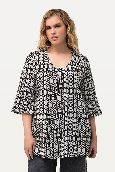 Ulla Popken Longsleeve T-Shirt Zierfalten A-Linie günstig online kaufen