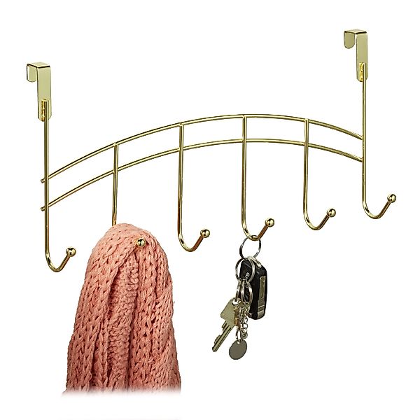 relaxdays Türgarderobe zum Einhängen 6 Hake, günstig online kaufen